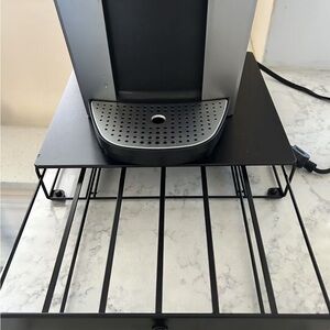 Sleek Black Coffee Maker with Stand